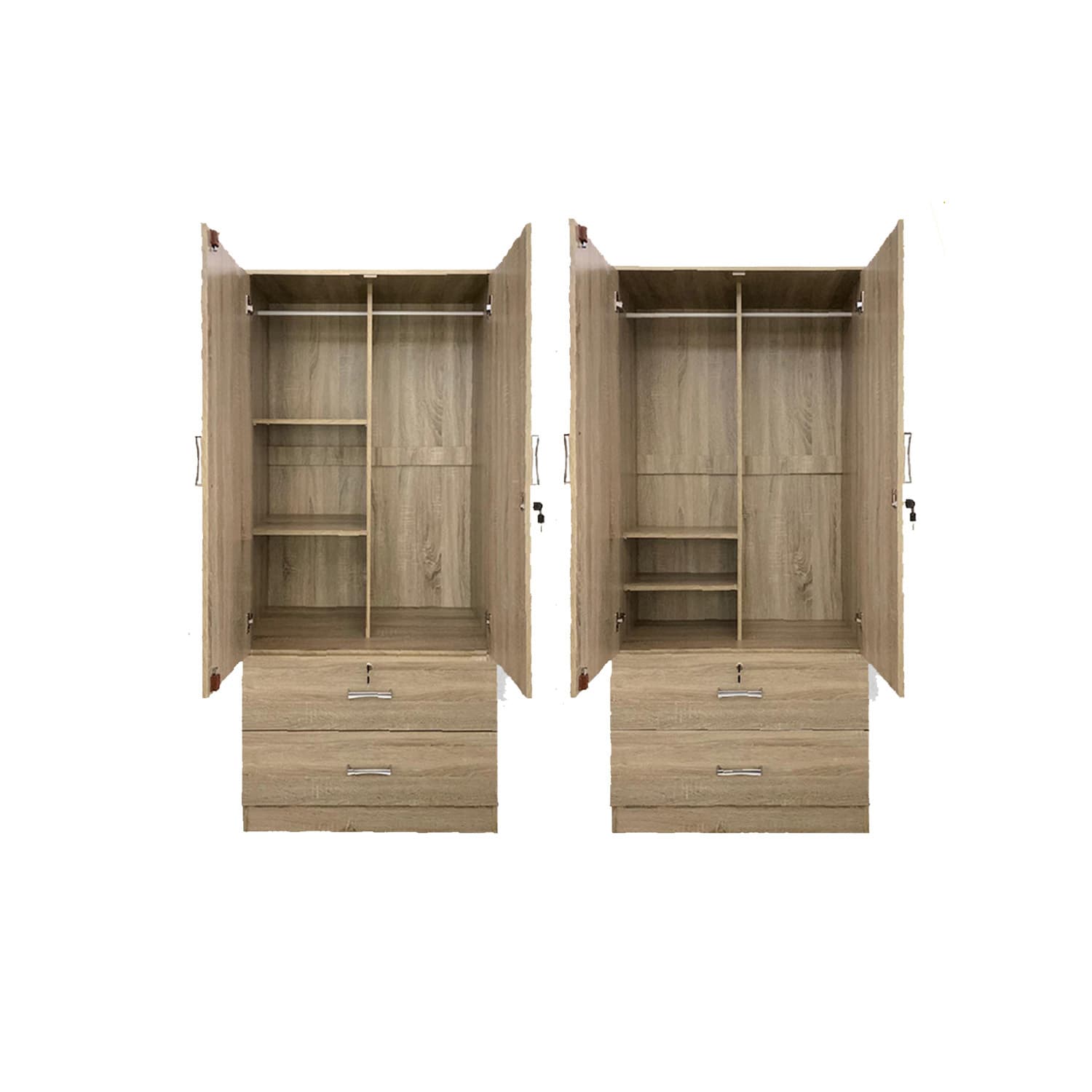 2 Door Wardrobe with Removable Shelves