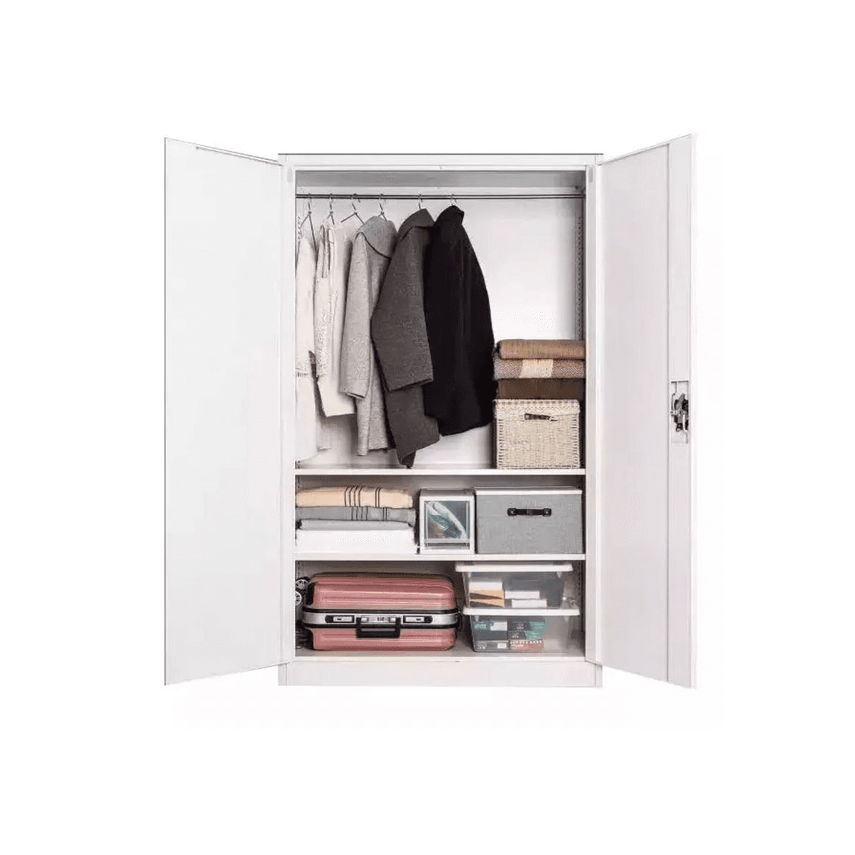 2 Door Metal Cabinet with 2 adjustable shelves (900x400x1850)