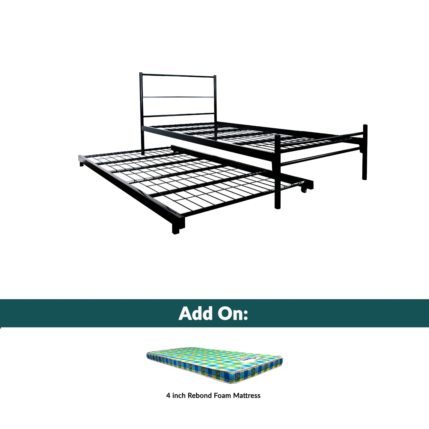 SG Ready Stock Set Single Bedframe with Pull Out Bed + Mattress