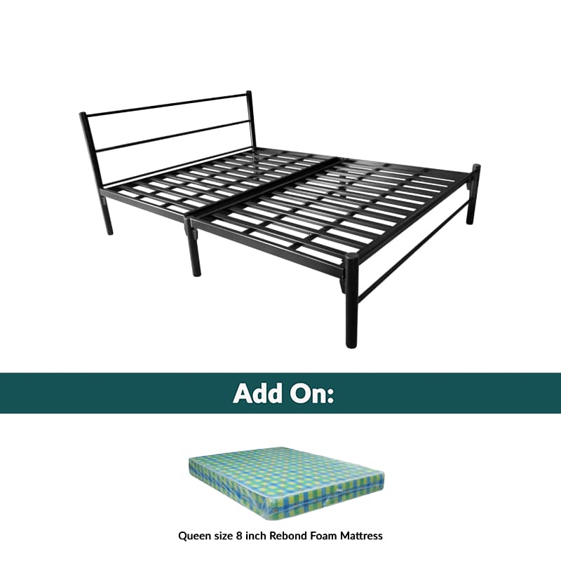 Standard Queen Size Metal Bedframe set With Rebond Mattress